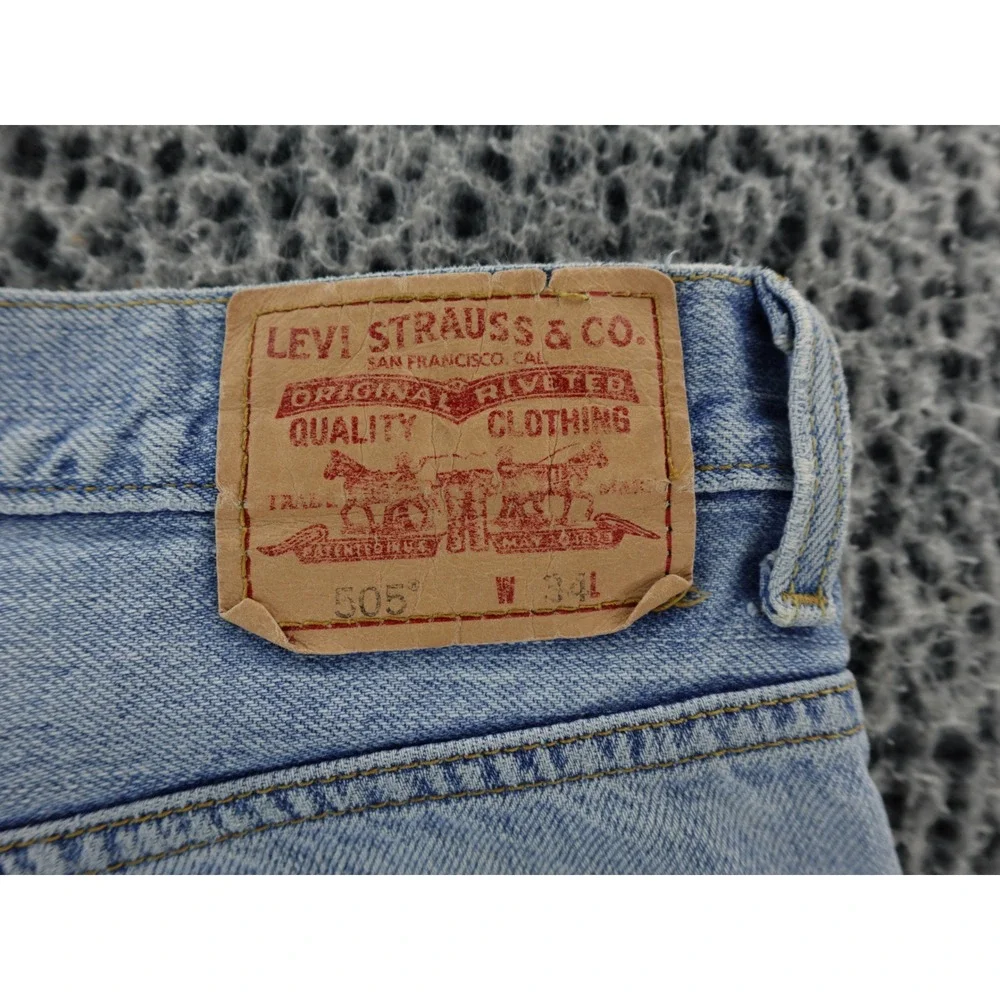 Levi's Mens Light Wash Distressed Denim Jean Shorts With Paint‎ Splatter Size 34